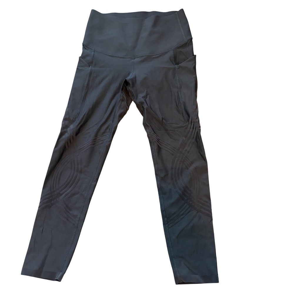 Fanka Body Sculpt Side Pocket 7/8 Leggings Dark Gray Womens Medium